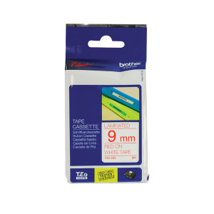 BA8085 Brother P-Touch 9mm Red on White TZE222 Labelling Tape